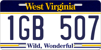 WV license plate 1GB507