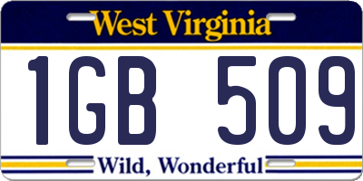 WV license plate 1GB509