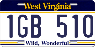 WV license plate 1GB510