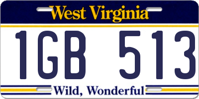 WV license plate 1GB513