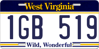 WV license plate 1GB519