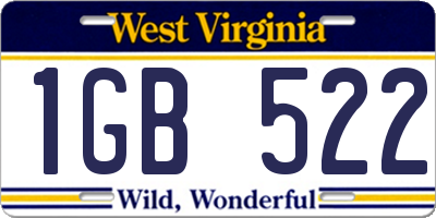 WV license plate 1GB522