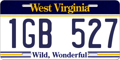 WV license plate 1GB527