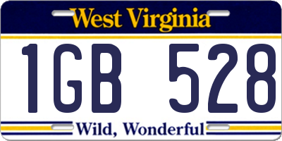 WV license plate 1GB528