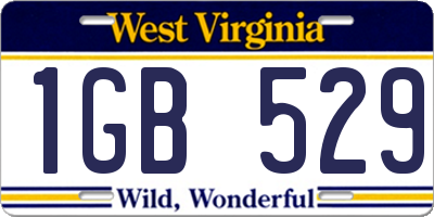 WV license plate 1GB529
