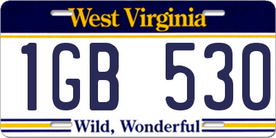 WV license plate 1GB530