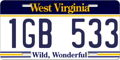 WV license plate 1GB533