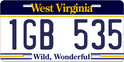 WV license plate 1GB535