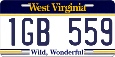 WV license plate 1GB559