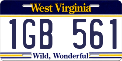 WV license plate 1GB561