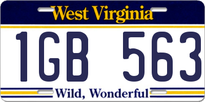 WV license plate 1GB563