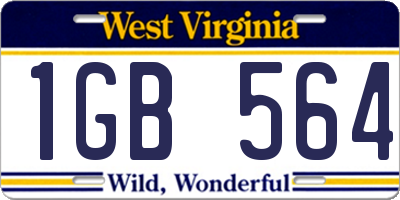 WV license plate 1GB564