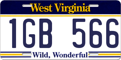 WV license plate 1GB566