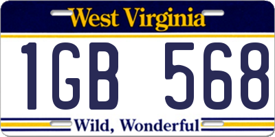 WV license plate 1GB568