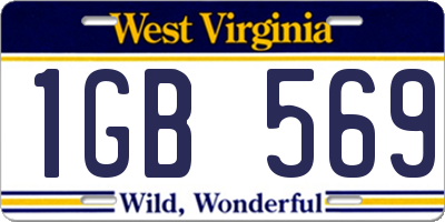 WV license plate 1GB569