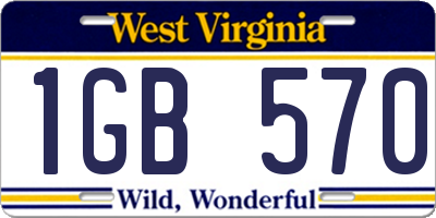 WV license plate 1GB570