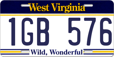 WV license plate 1GB576