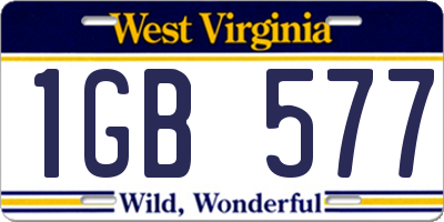 WV license plate 1GB577