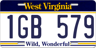 WV license plate 1GB579