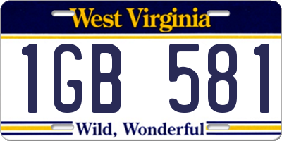 WV license plate 1GB581