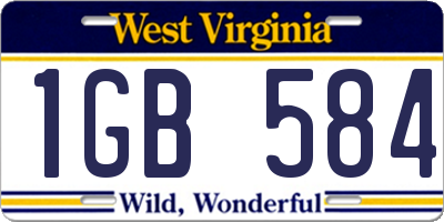 WV license plate 1GB584