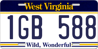 WV license plate 1GB588