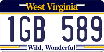 WV license plate 1GB589