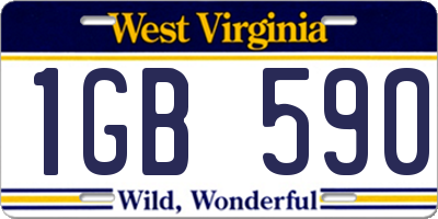 WV license plate 1GB590