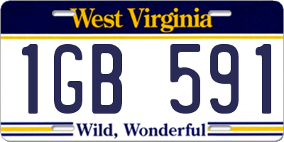 WV license plate 1GB591