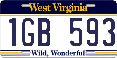 WV license plate 1GB593