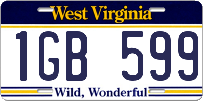 WV license plate 1GB599