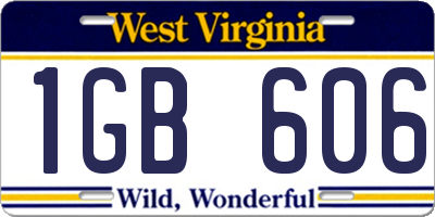 WV license plate 1GB606