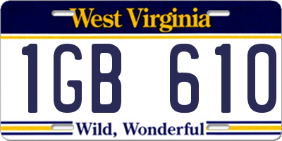 WV license plate 1GB610