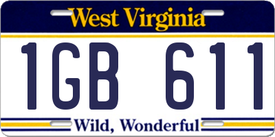 WV license plate 1GB611