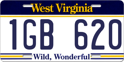 WV license plate 1GB620