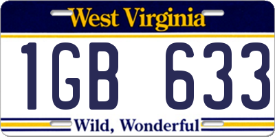 WV license plate 1GB633