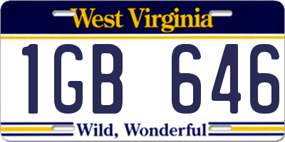 WV license plate 1GB646