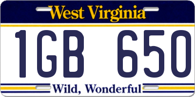 WV license plate 1GB650