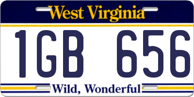 WV license plate 1GB656