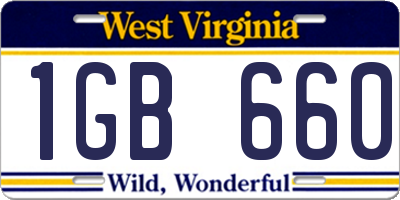 WV license plate 1GB660