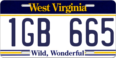 WV license plate 1GB665