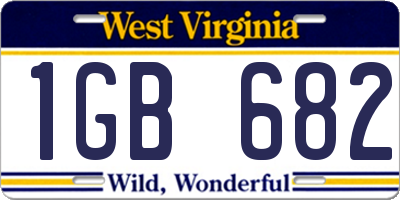 WV license plate 1GB682