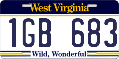 WV license plate 1GB683