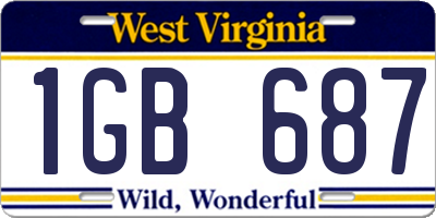 WV license plate 1GB687