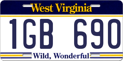 WV license plate 1GB690