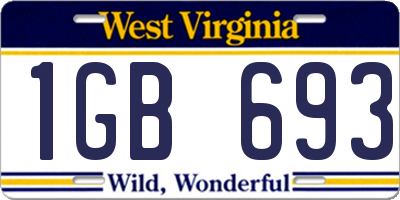 WV license plate 1GB693