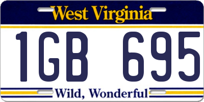 WV license plate 1GB695