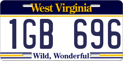WV license plate 1GB696