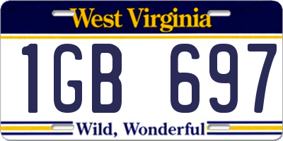 WV license plate 1GB697