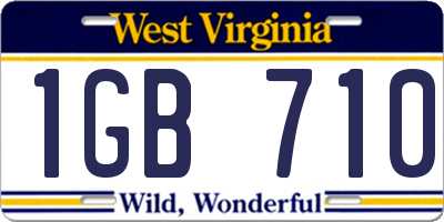 WV license plate 1GB710